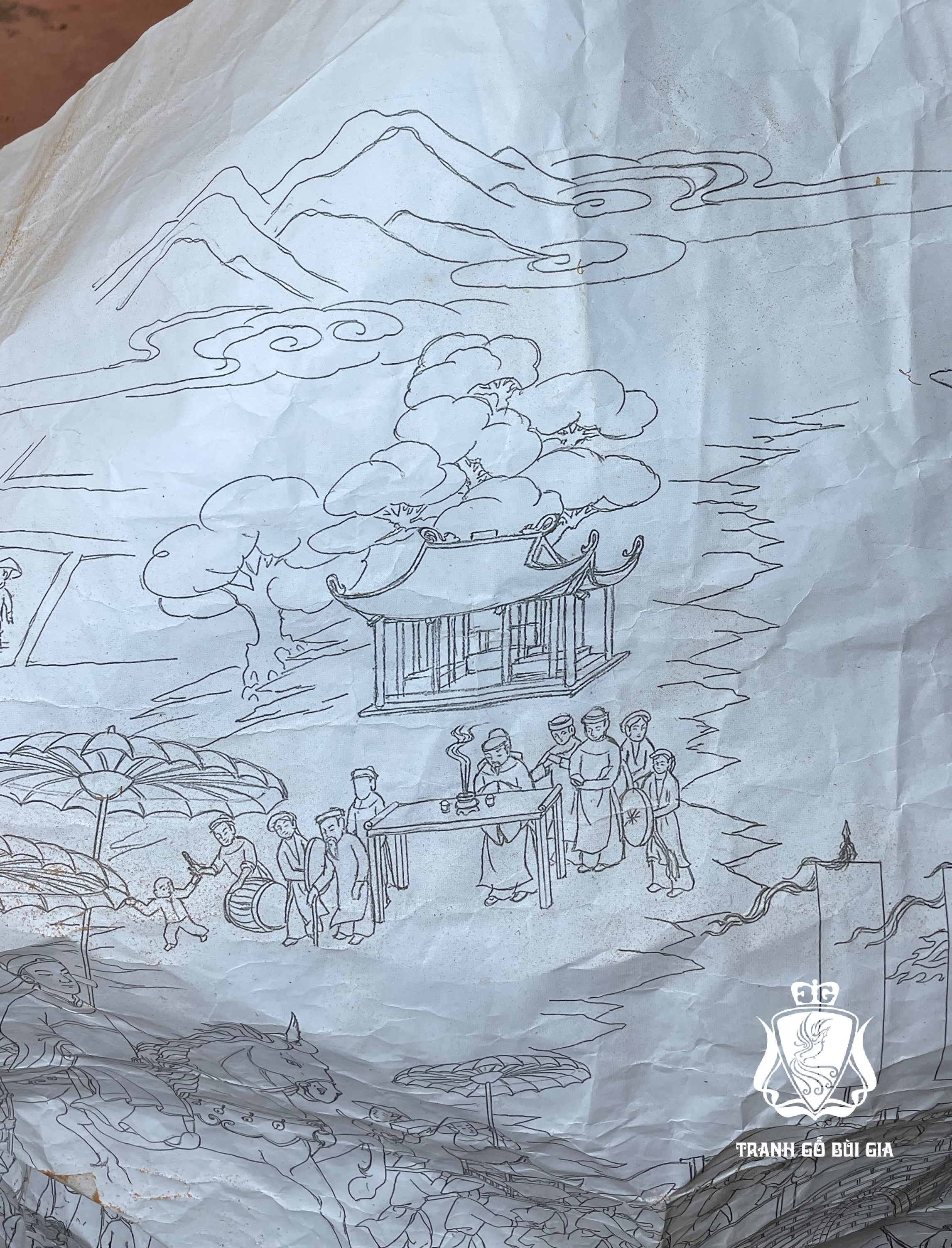 Nét đẹp của Quán Nghinh Hương được khắc trên gỗ